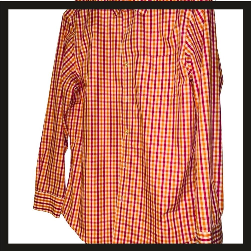 Banana Republic Casual Button Down Shirt in Orange and Yellow Soze Large 16-16.5 - Picture 1 of 5